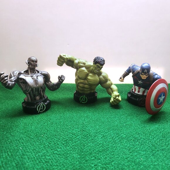Marvel Mini Busts Age of Ultron Hulk Ultron Captain America Lot of 3 Figures - Picture 1 of 8